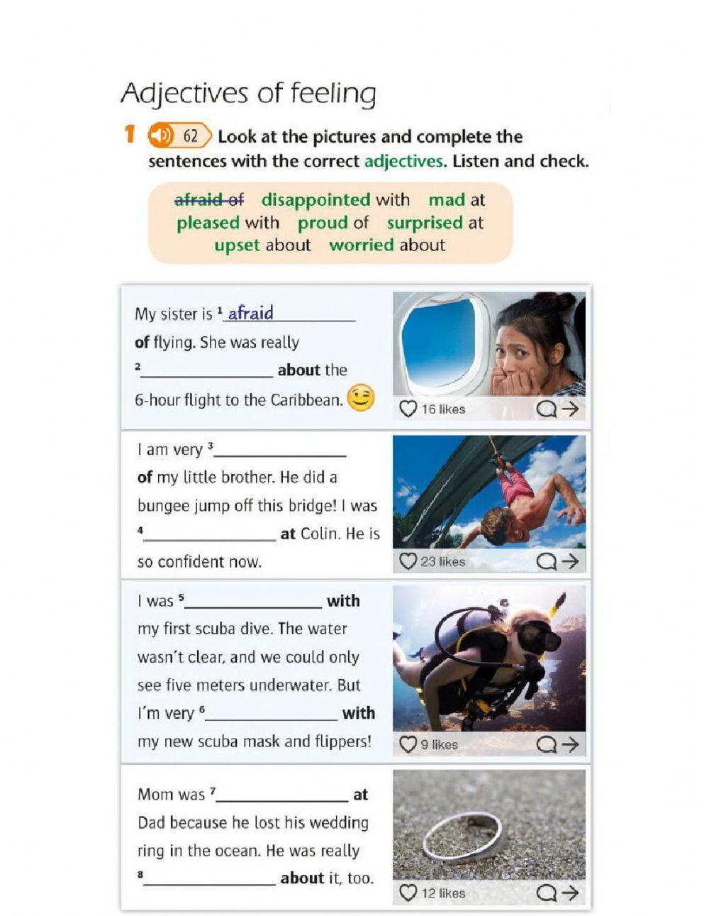 Adjectives of feelings