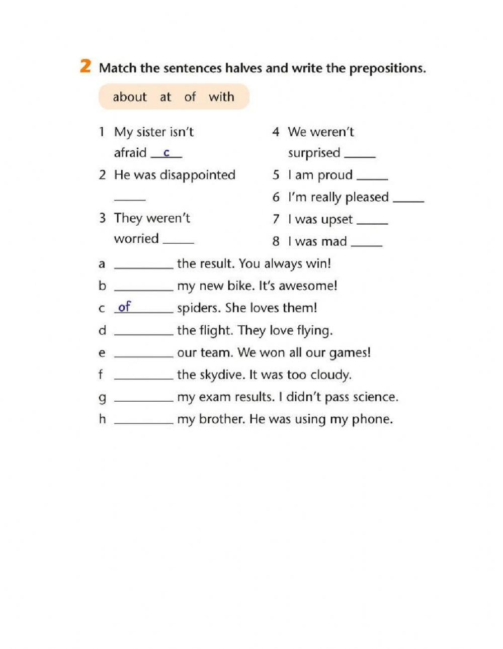 Adjectives of feelings