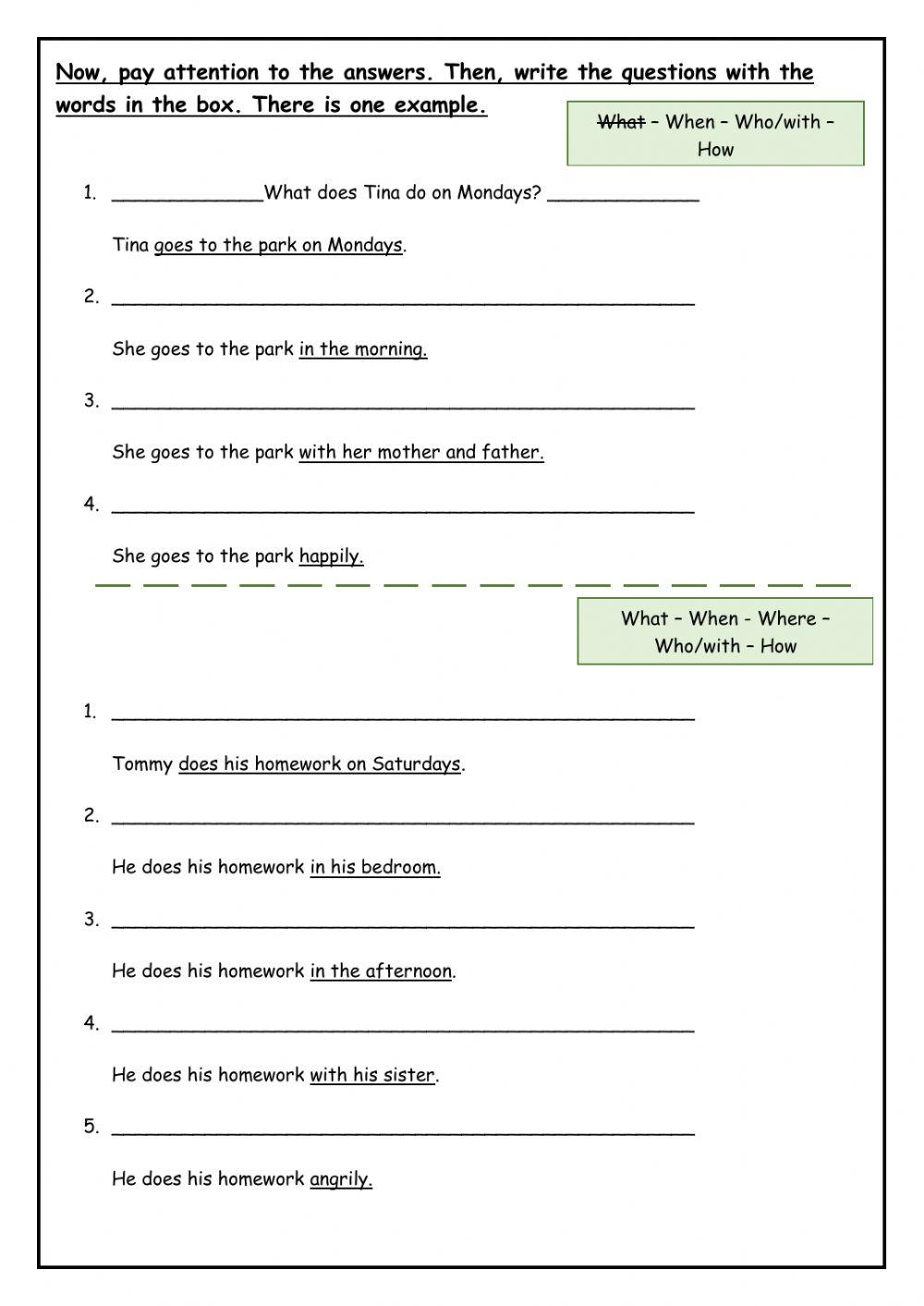 Present simple questions - EXTRA 5th