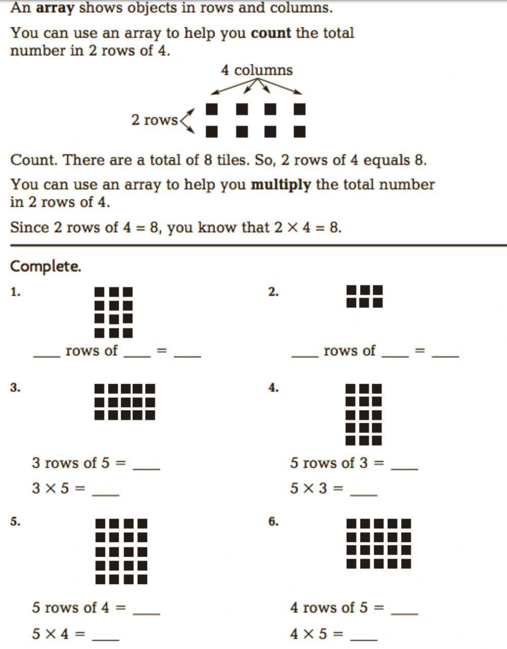 345583 | Grade 3 Array | MsThompson | LiveWorksheets