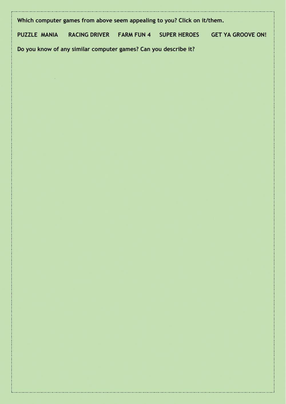 Teenagers and computer games