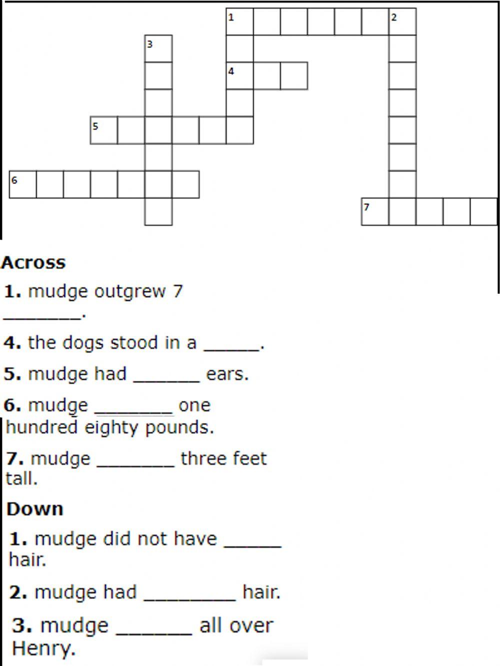 Henry & Mudge Crossword
