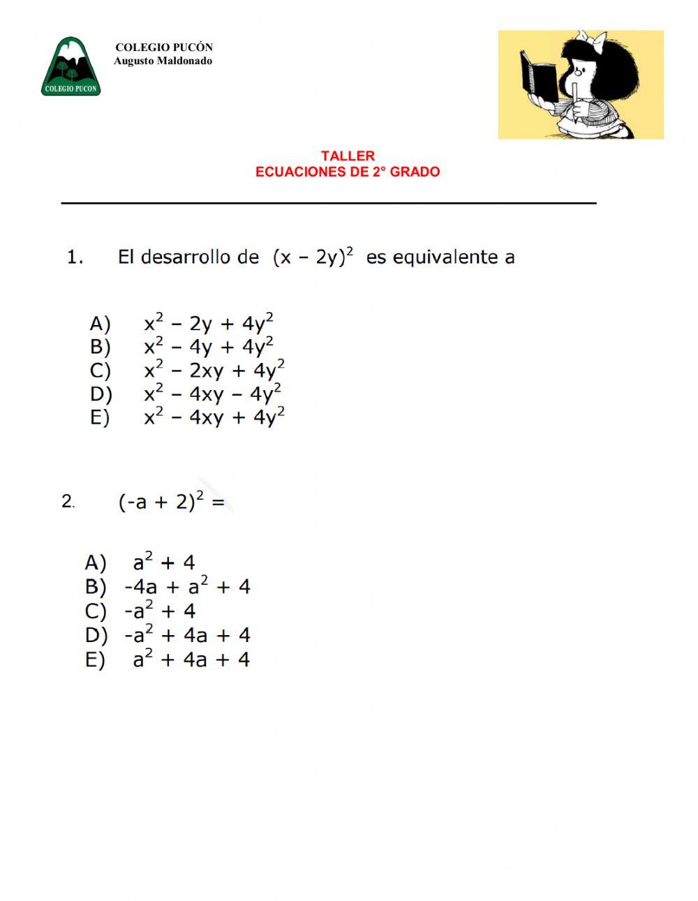 Taller de álgebra