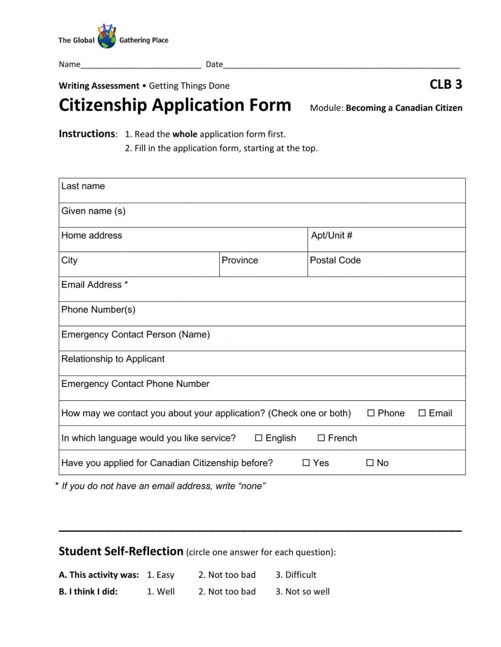 CLB 3 - Citizen Application Form