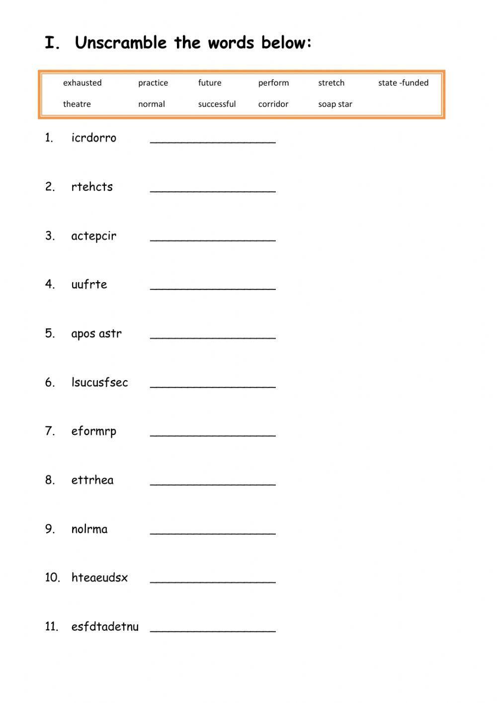 YL6 Vocabulary Spelling Review