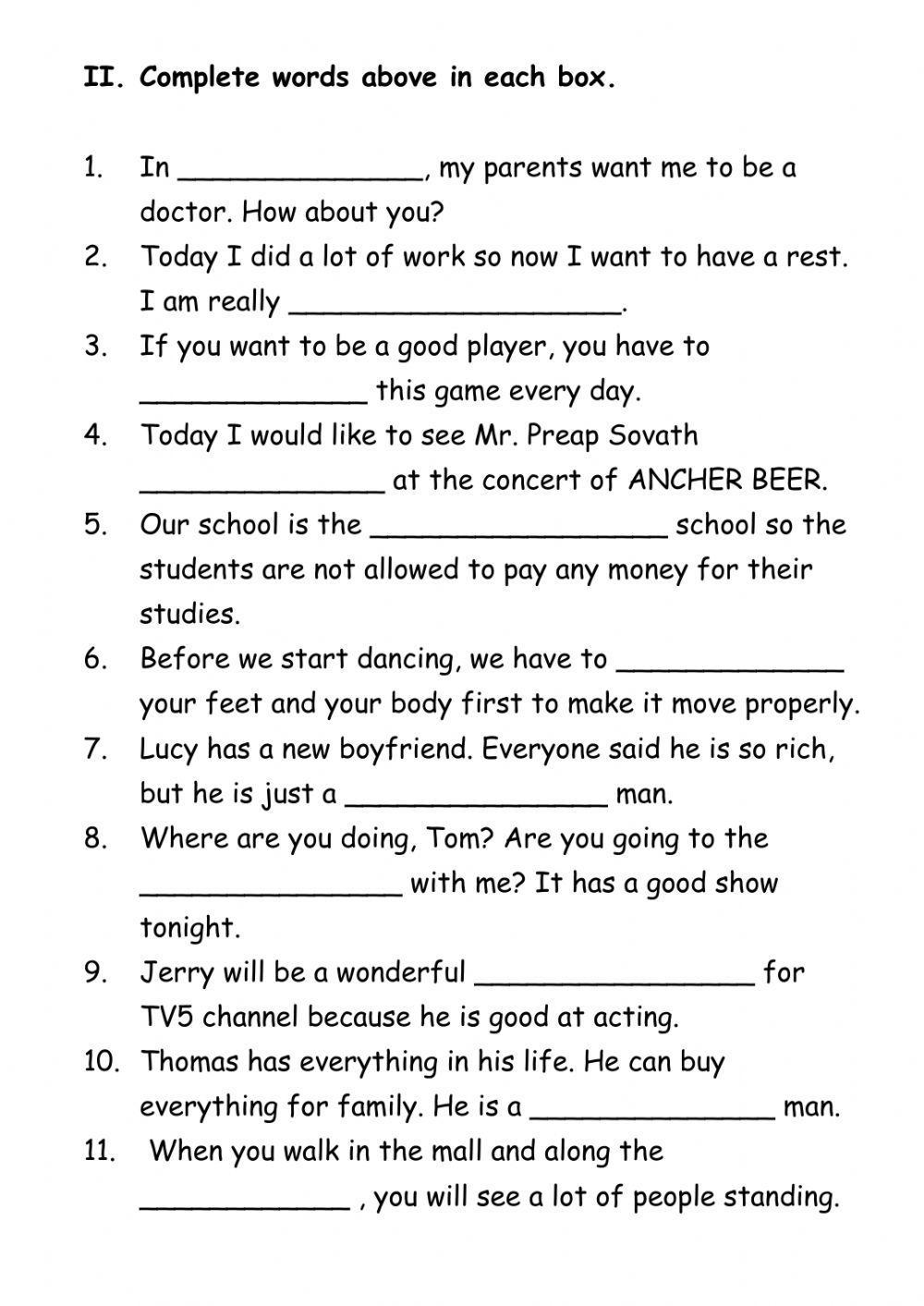 YL6 Vocabulary Spelling Review