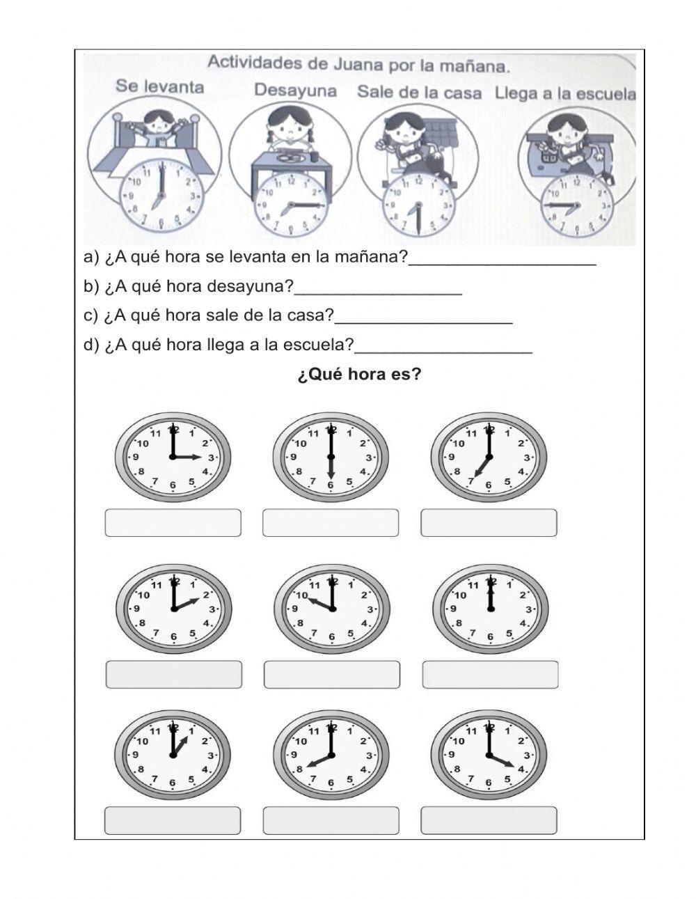 Medidas de tiempo: la hora