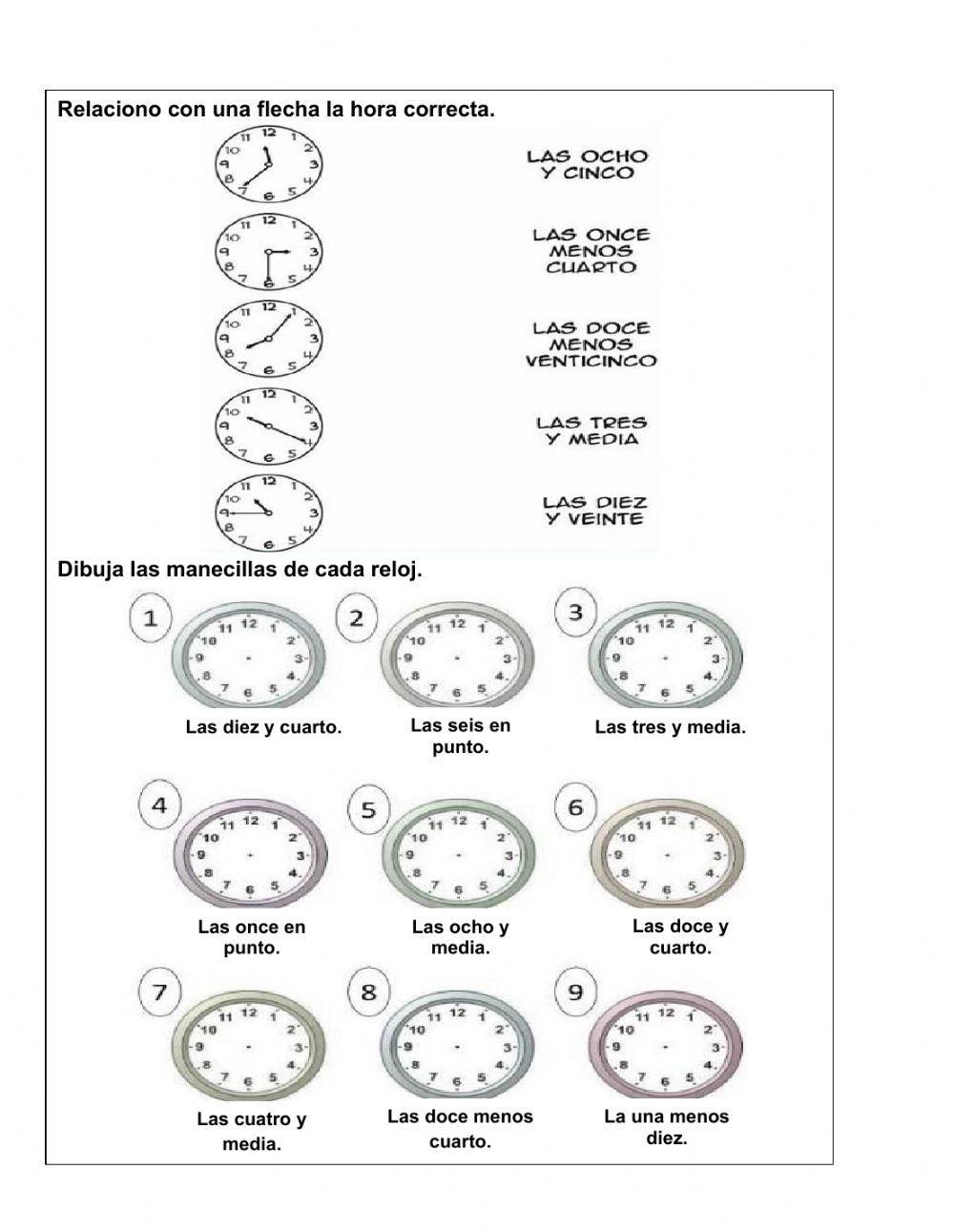 Medidas de tiempo: la hora