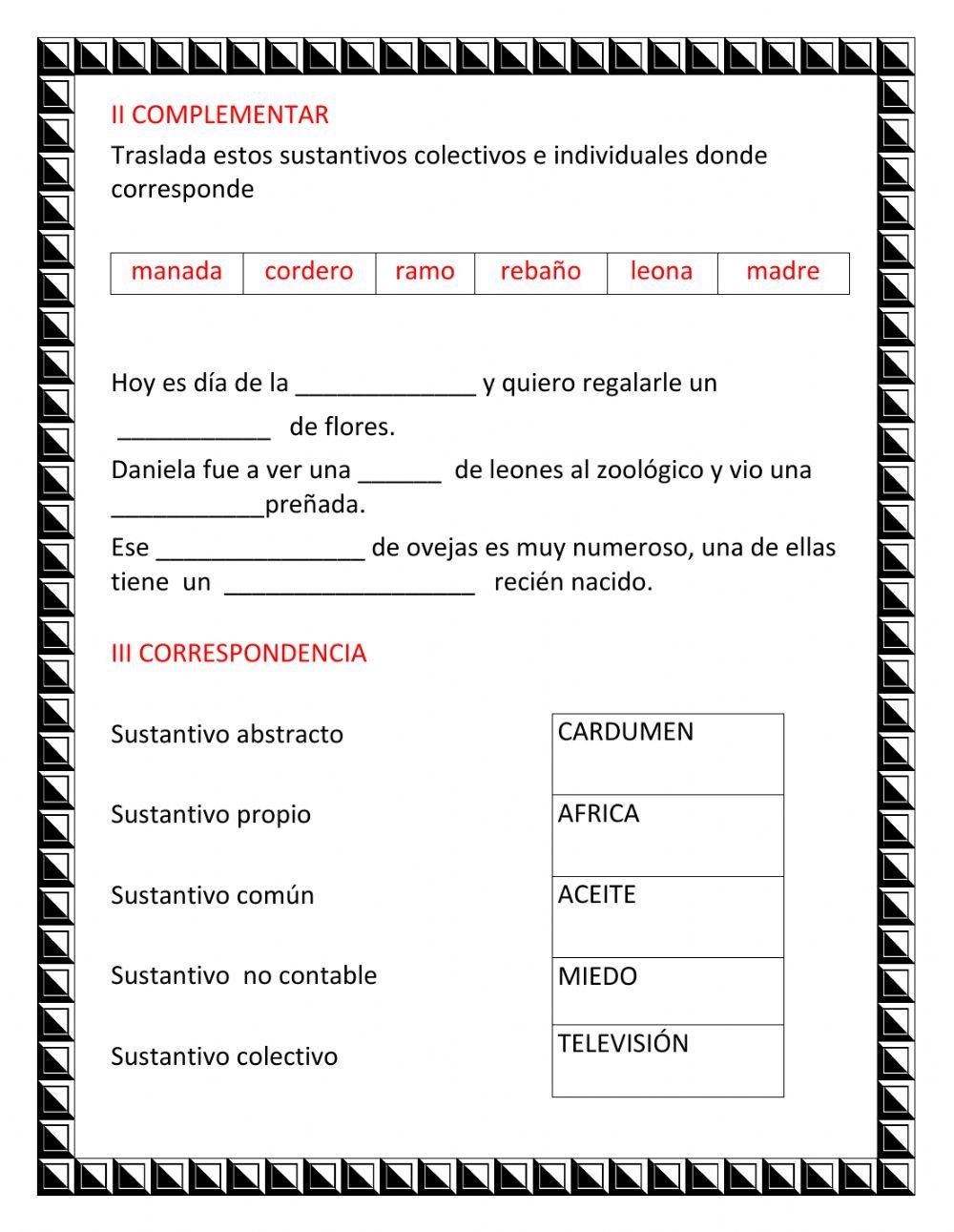 Tipos de sustantivos