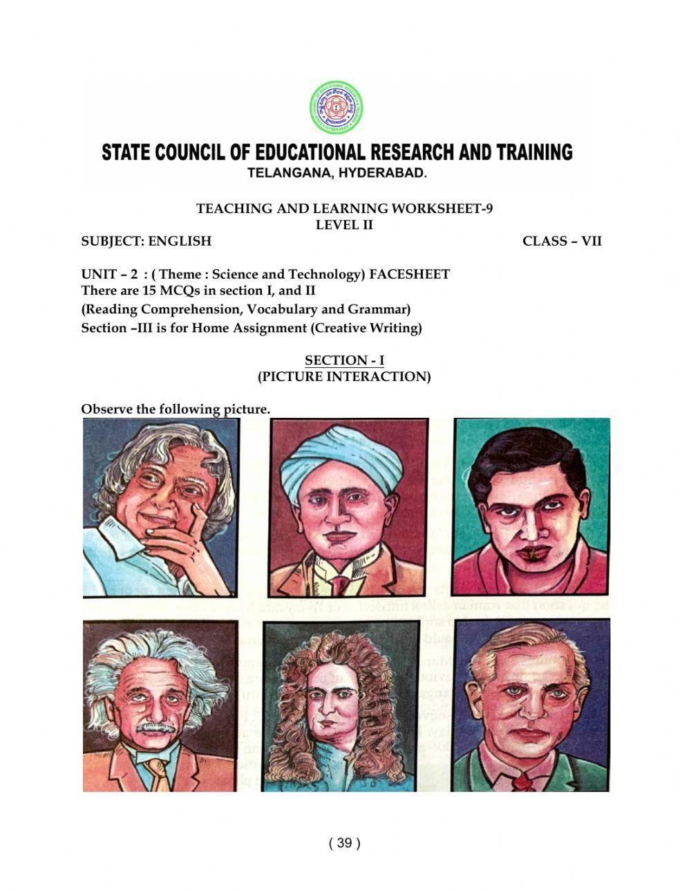 7 class level 2 worksheet 9