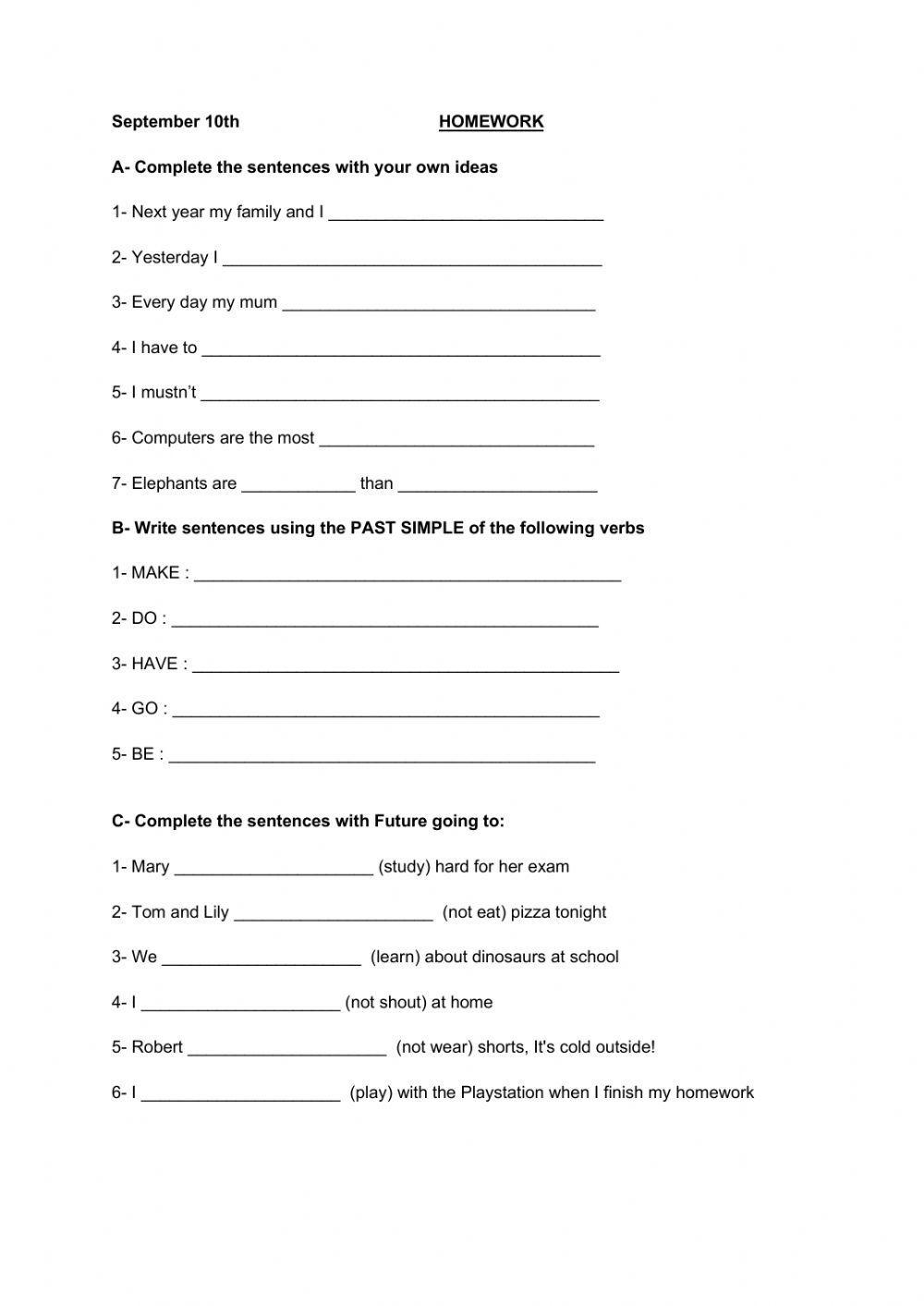 Repaso de tiempos verbales