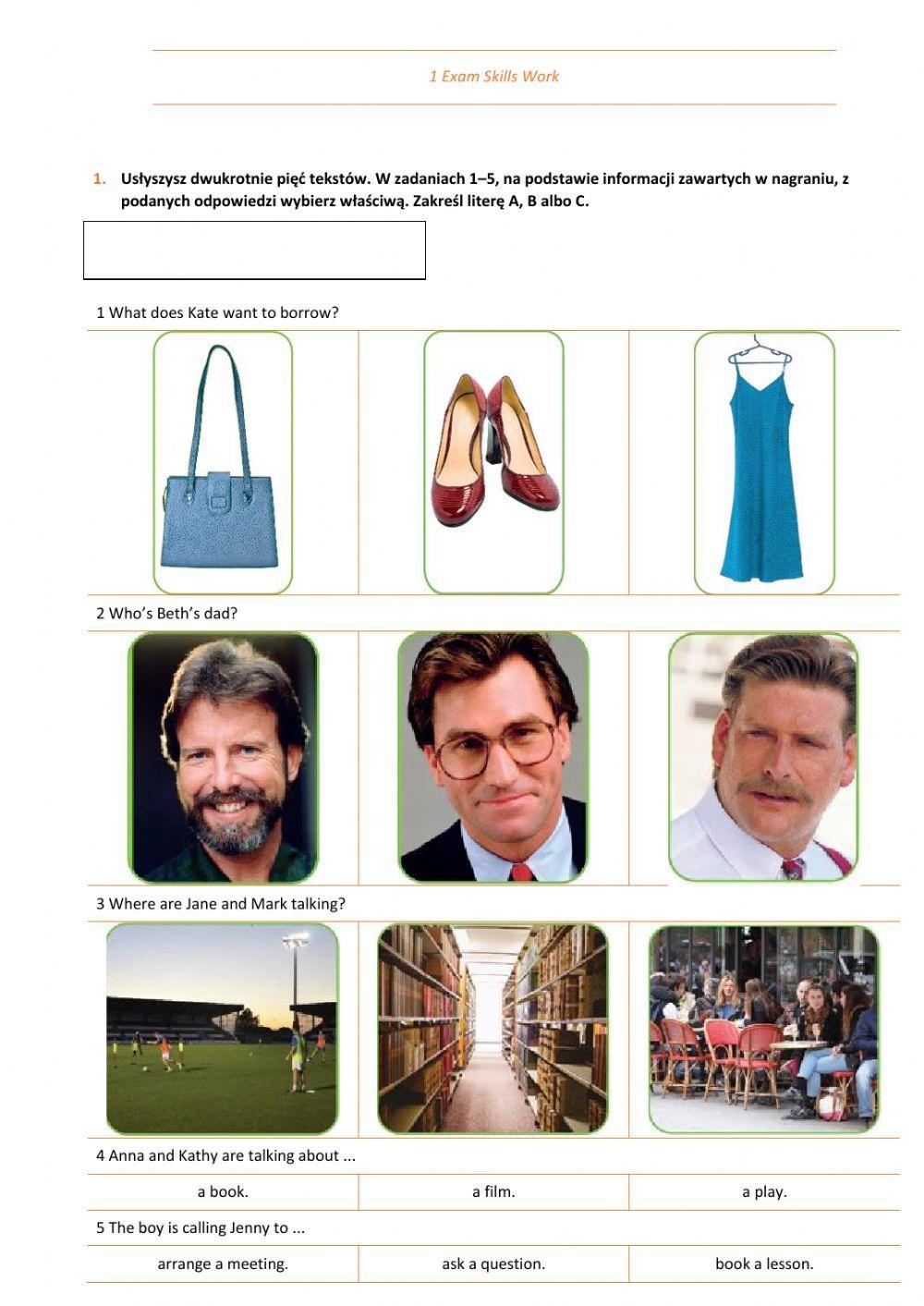 E8 U1 Człowiek Exam Skills