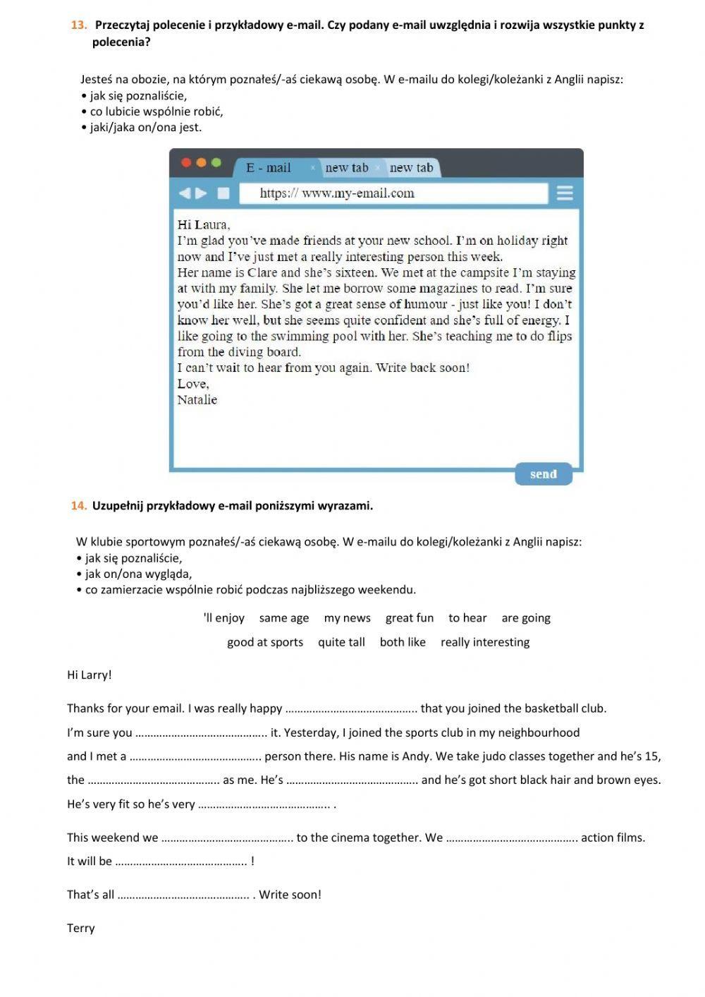 E8 U1 Człowiek Exam Skills