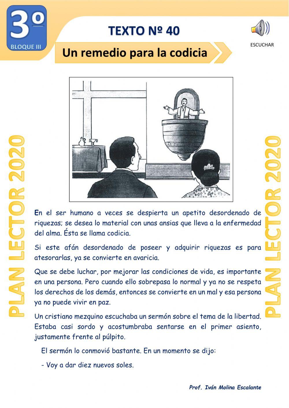 Texto Nº 40 UN REMEDIO PARA LA AVARICIA
