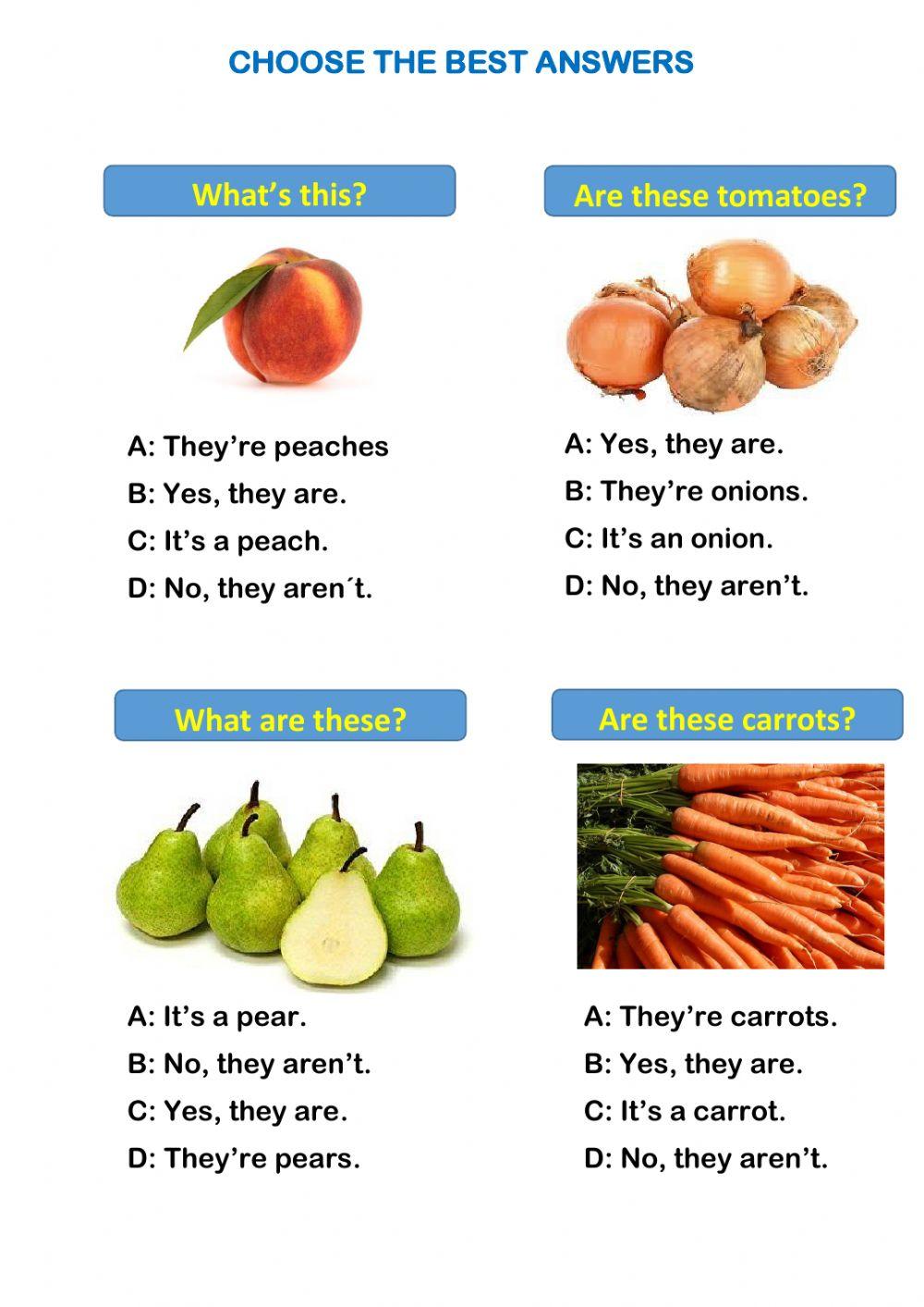 Questions with fruits