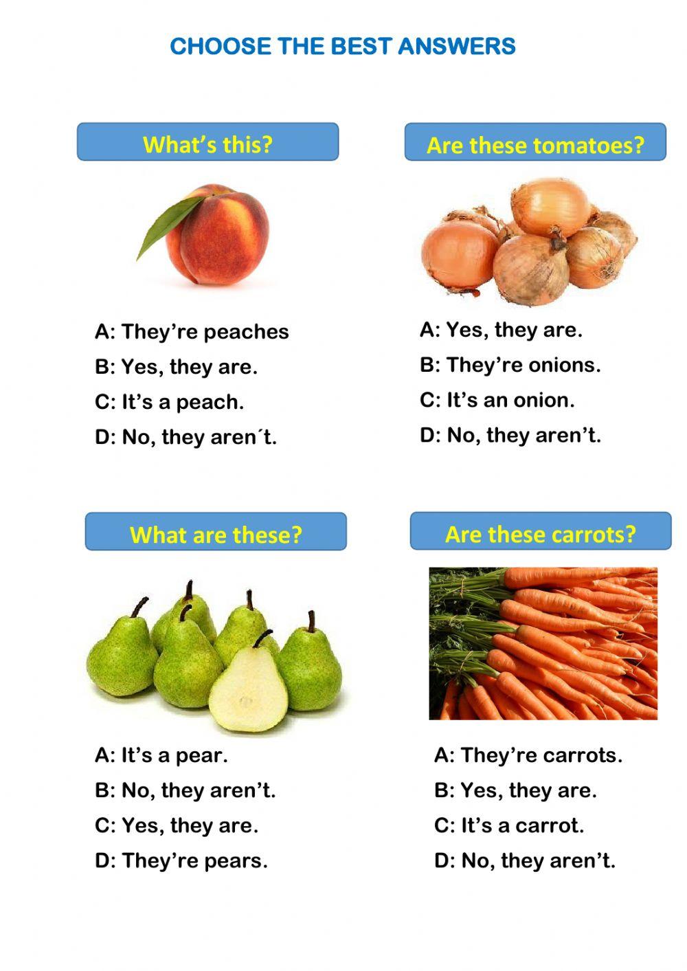 Questions with fruits worksheet Live Worksheets