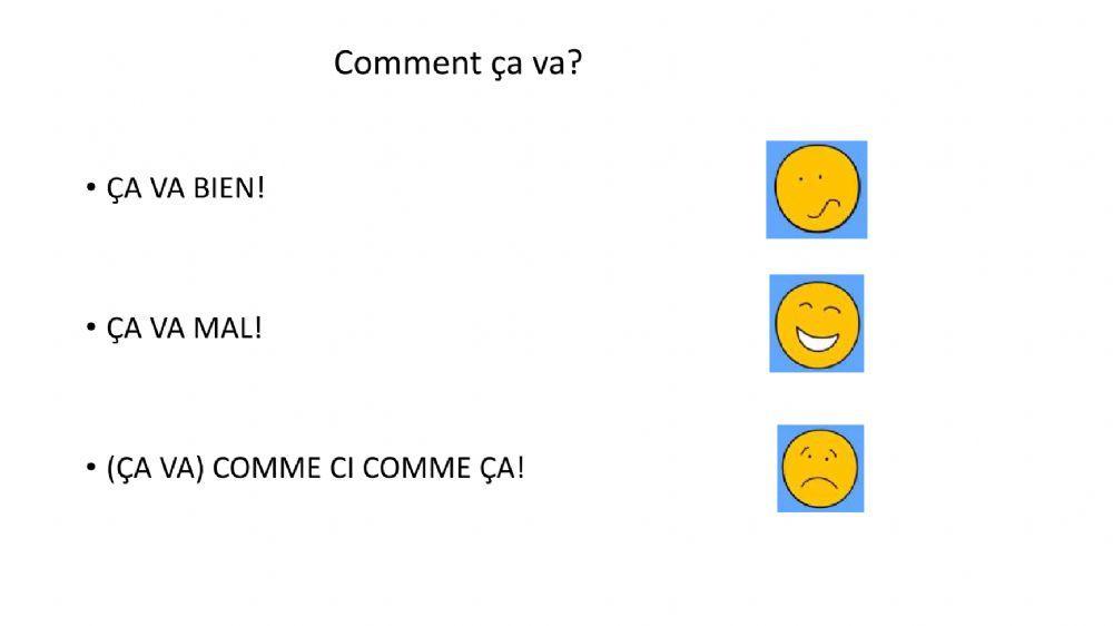 Saluer, dire comment ça va et prendre congé