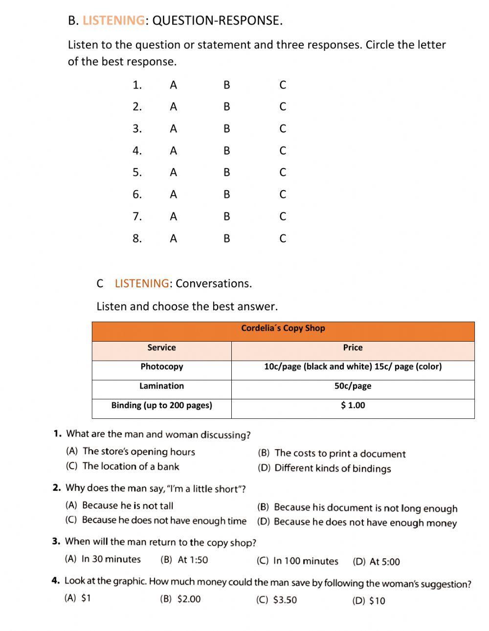 UNIT 6. OFFICE MANAGEMENT. MINI-TEST 6. 
