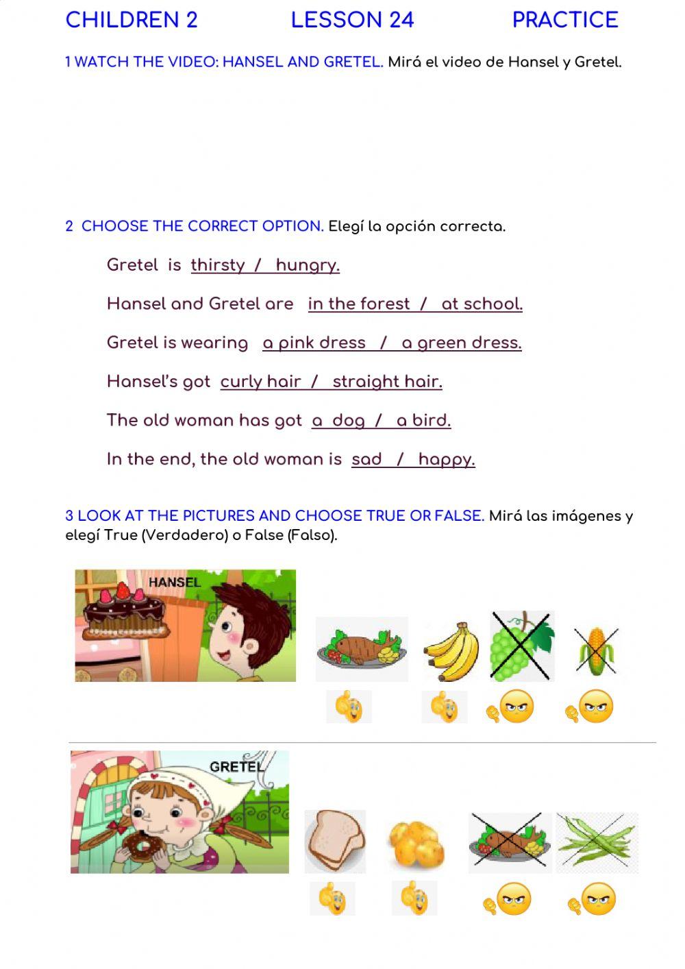 Children 2 Lesson 24 Practice worksheet | Live Worksheets