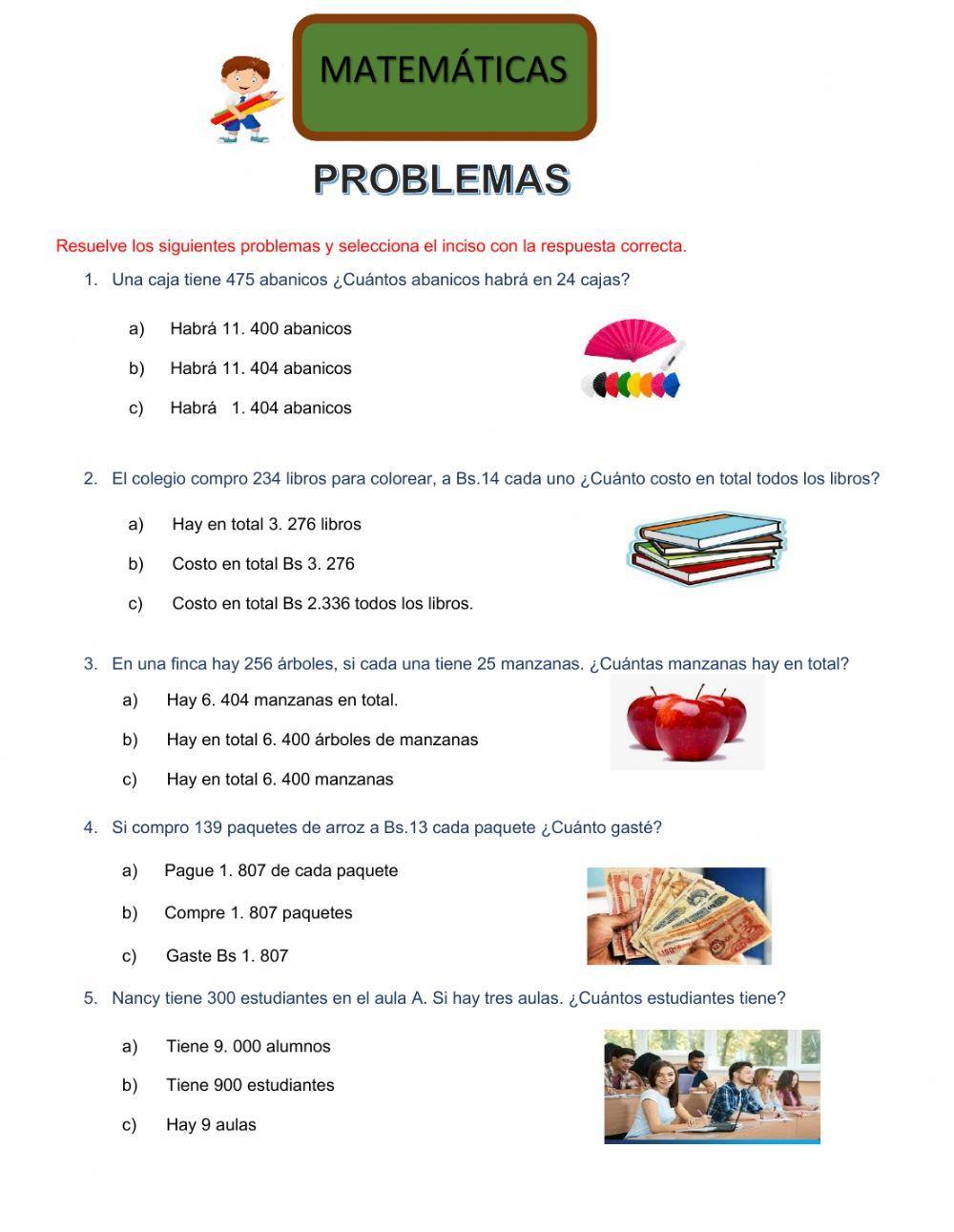 Problemas de multiplicación