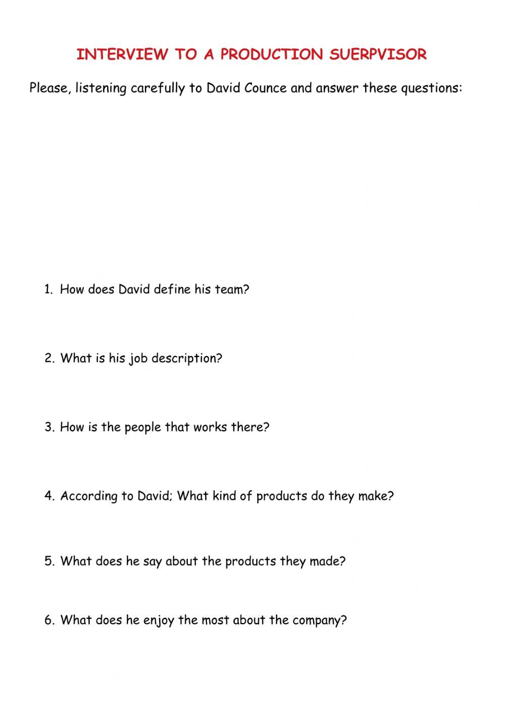 Interview to a production manager 2