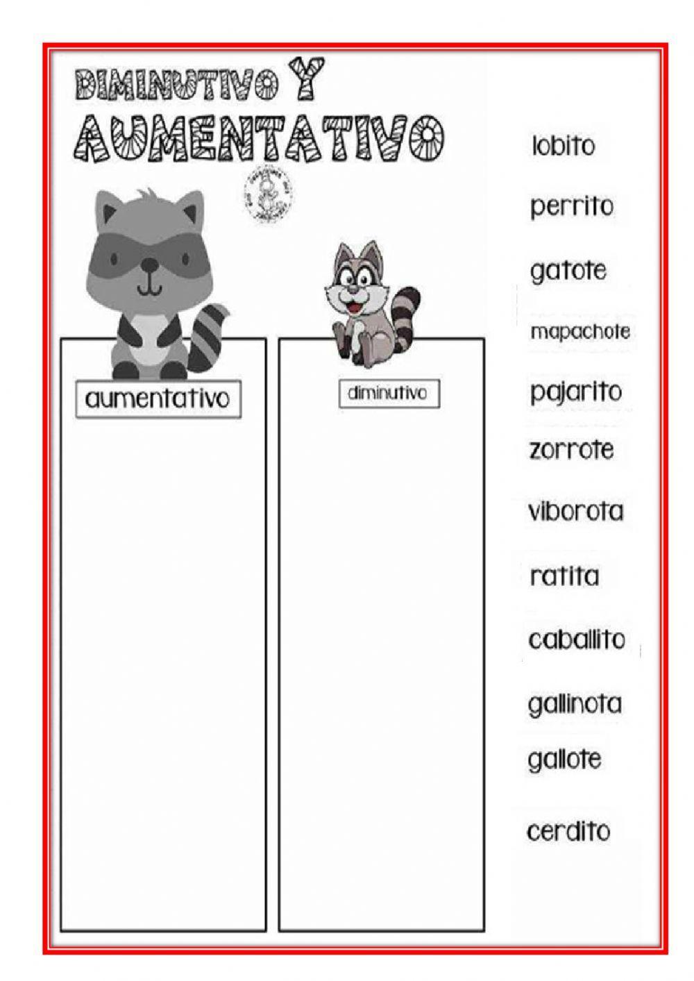 Diminutivo y aumentativo