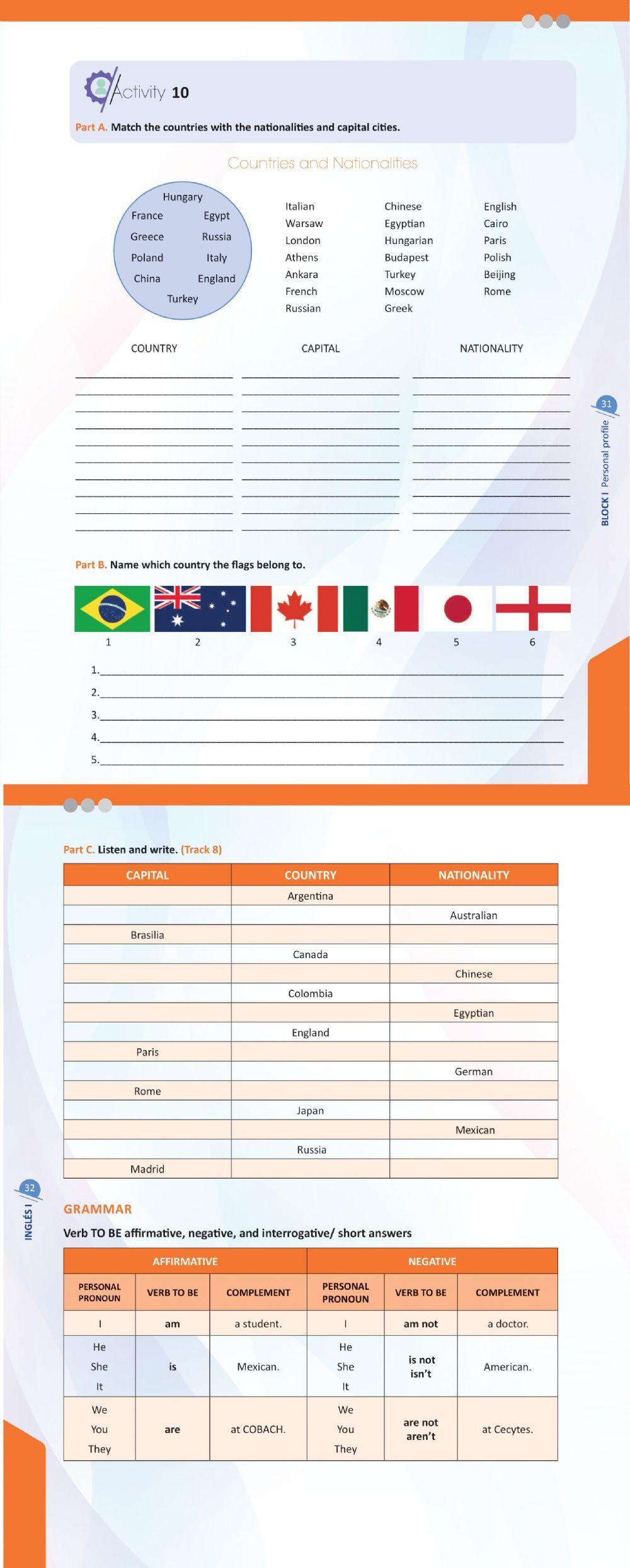 Countries, capitals and nationalities