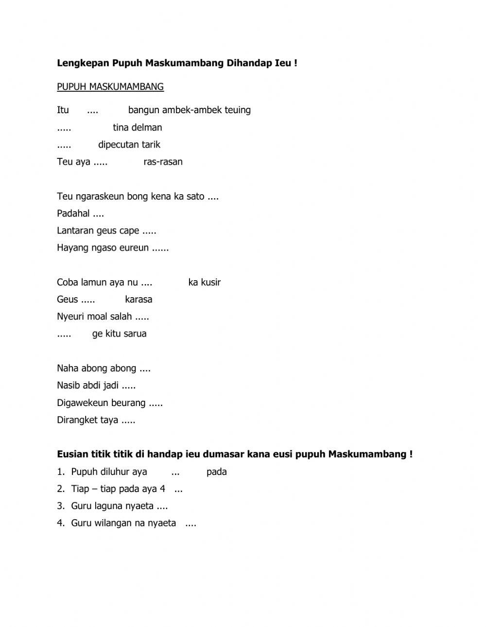 Basa sunda pupuh maskumambang