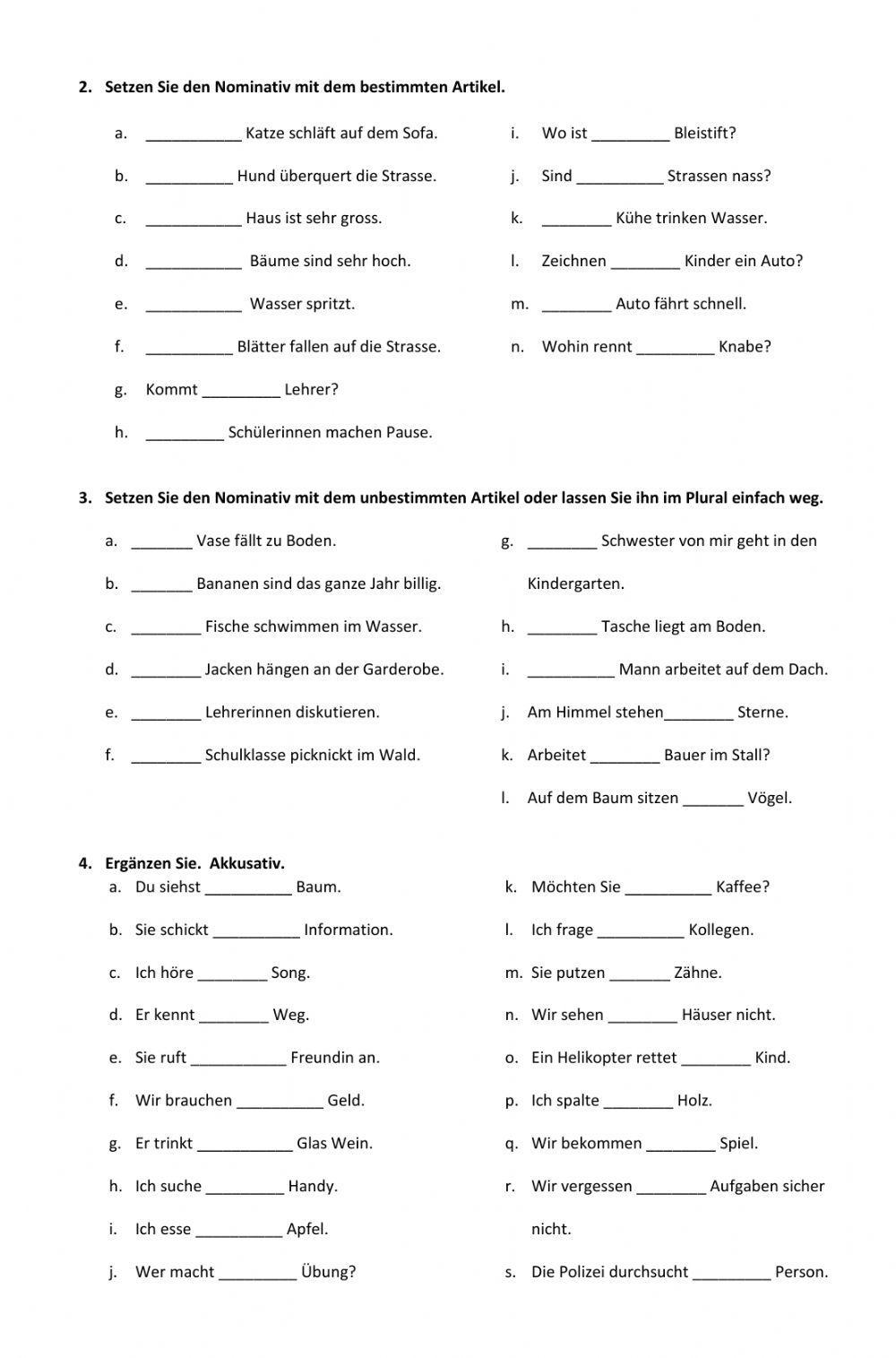 Nominativo, acusativo dativo