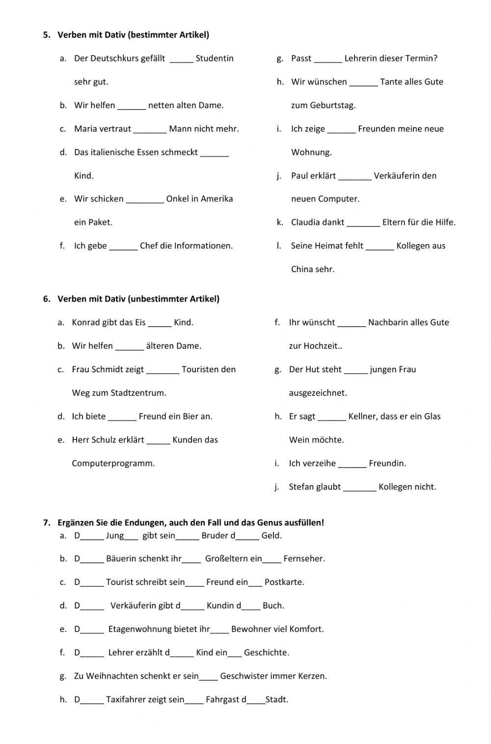 Nominativo, acusativo dativo