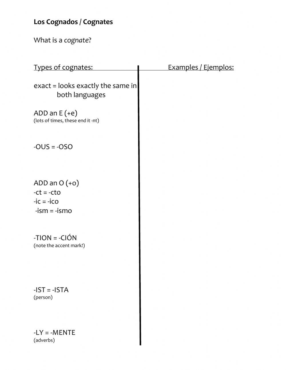 Los Cognados Notes 358536 Ms Brochowski Live