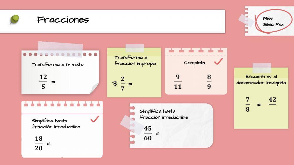 Fracciones Fracciones