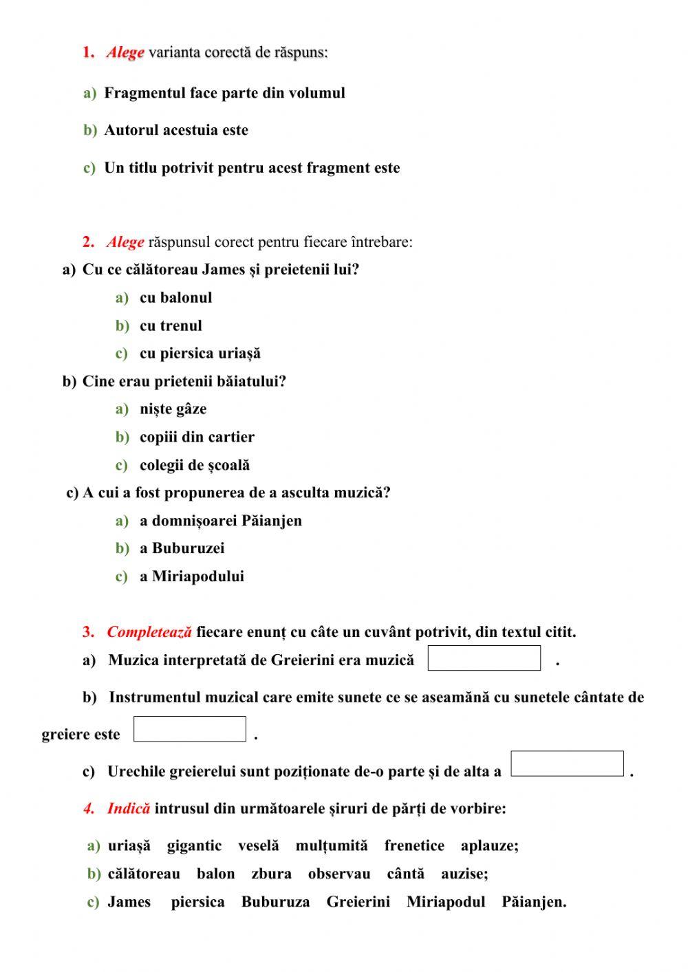 RECAPITULAREA CUNOȘTINȚELOR DIN CLASA a III-a : LIMBA ȘI LITERATURA ROMÂNĂ