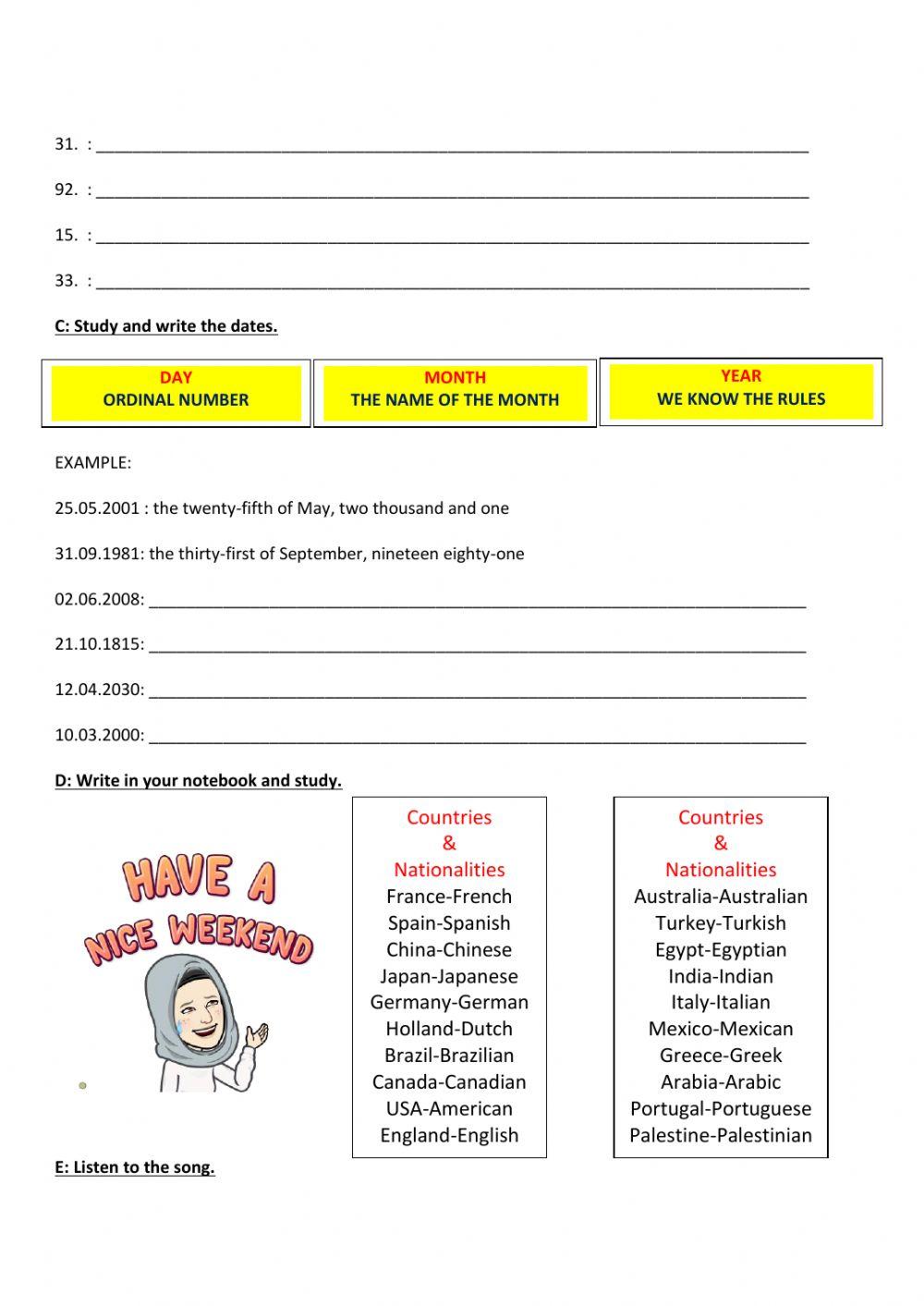 5th Grades Ordinal Cardinal Numbers