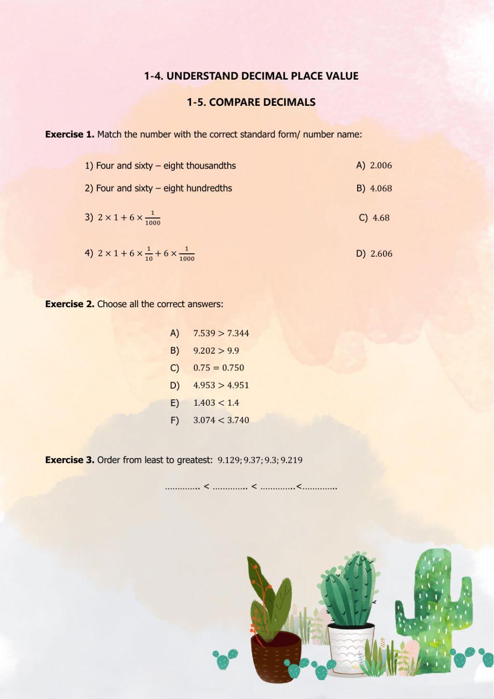 So sánh số thập phân