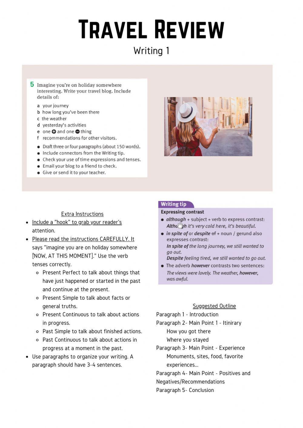 358698 Writing A Travel Review B1 StephMerrEnglish 358698 Writing A Travel Review B1 StephMerrEnglish