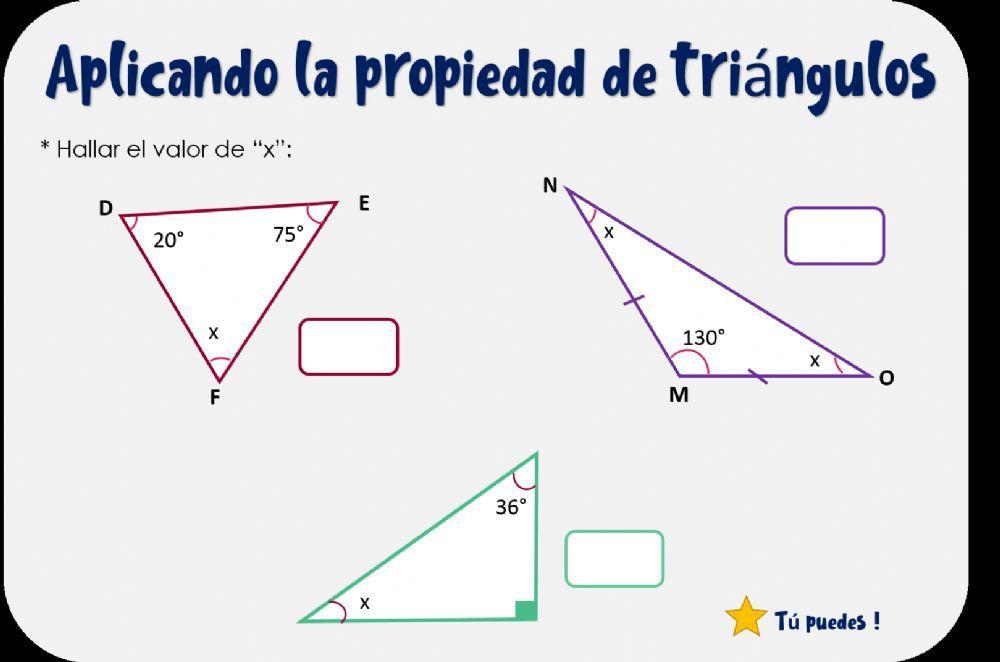 Triángulos - suma de ángulos worksheet | Live Worksheets