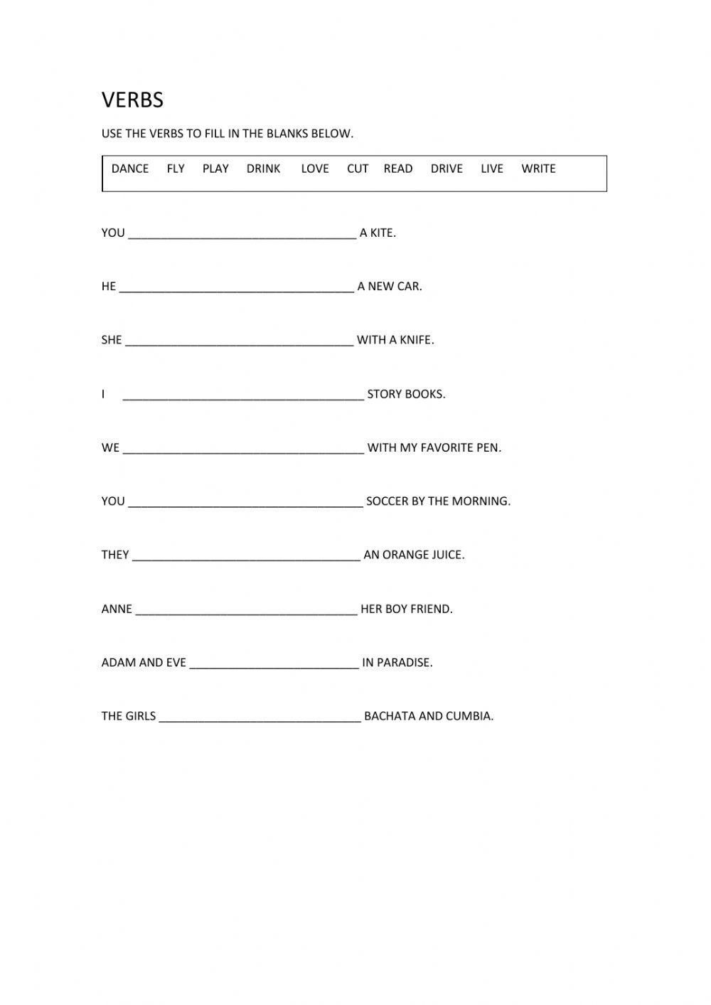 Verbos en tiempo presente