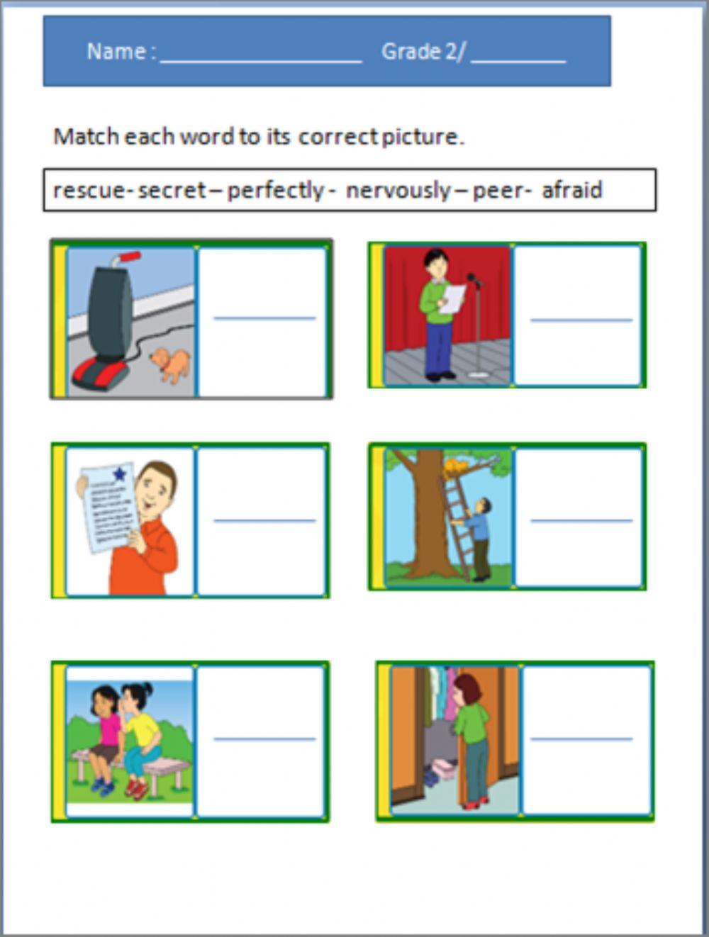 Vocabulary online exercise for Grade 2 | Live Worksheets