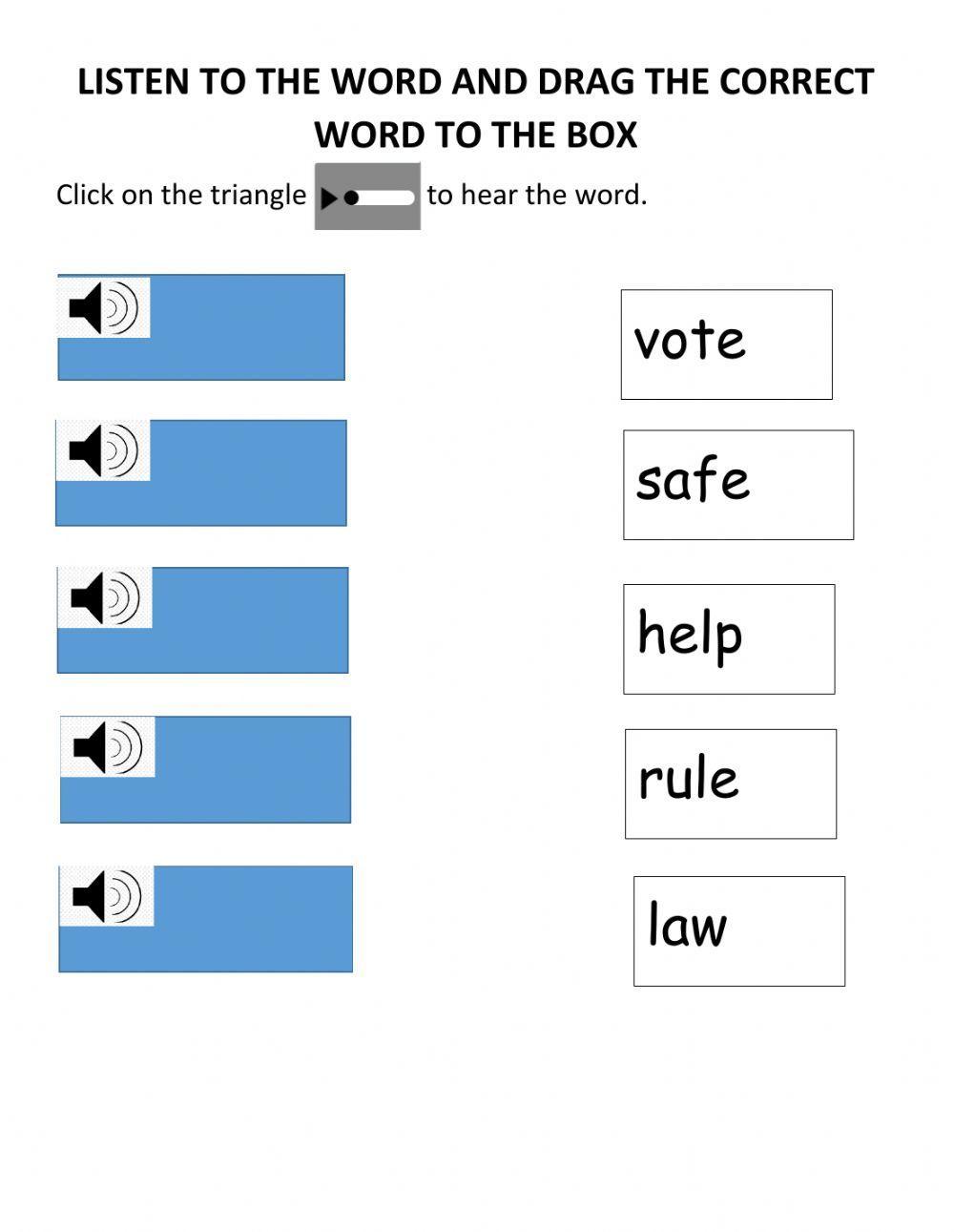 Laws and Rules Vocabulary