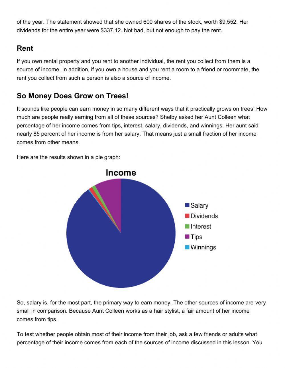 Sources of Income Worksheet