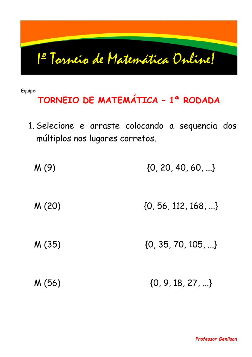 Torneio de matemática - 1ª rodada