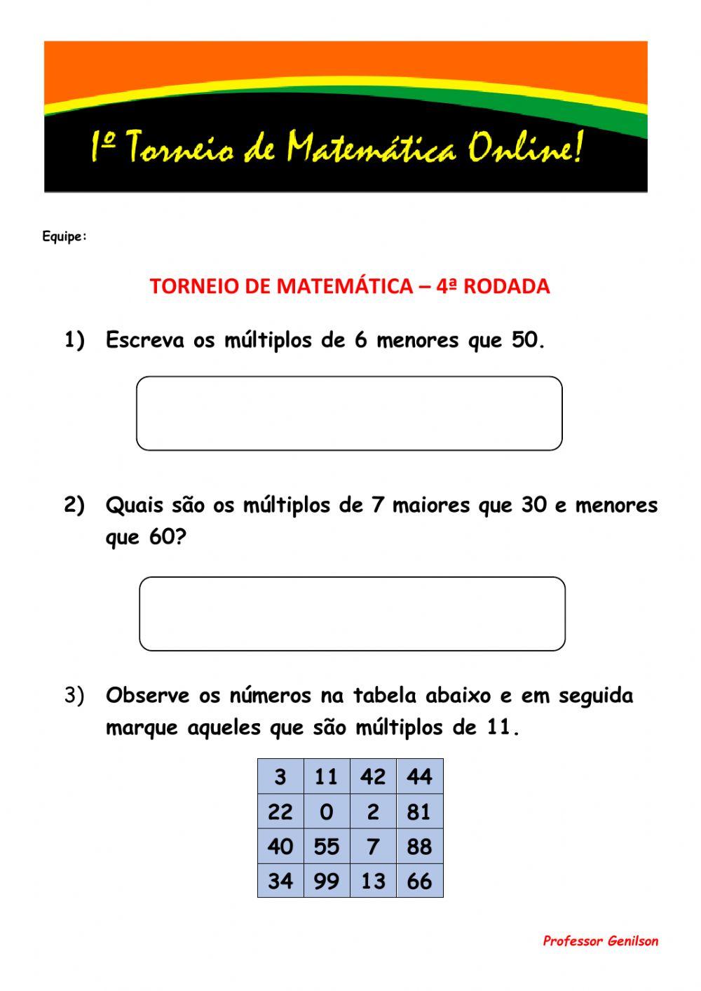 Torneio de matemática - 4ª rodada