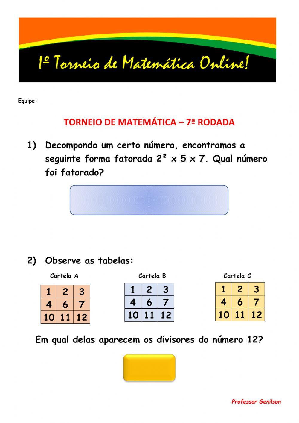 Torneio de matemática - 7ª rodada