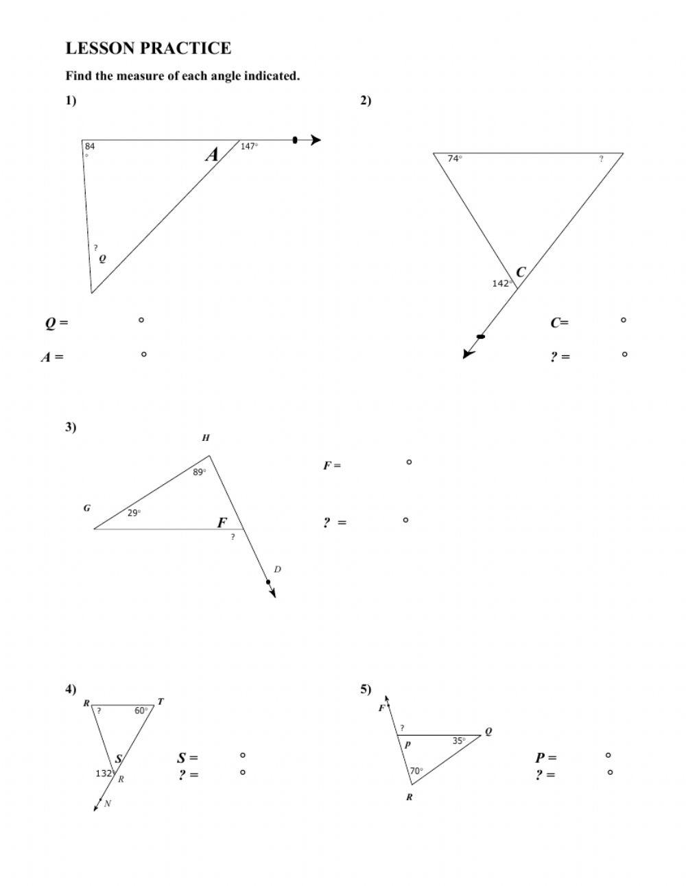 Triangle Exterior Theorem