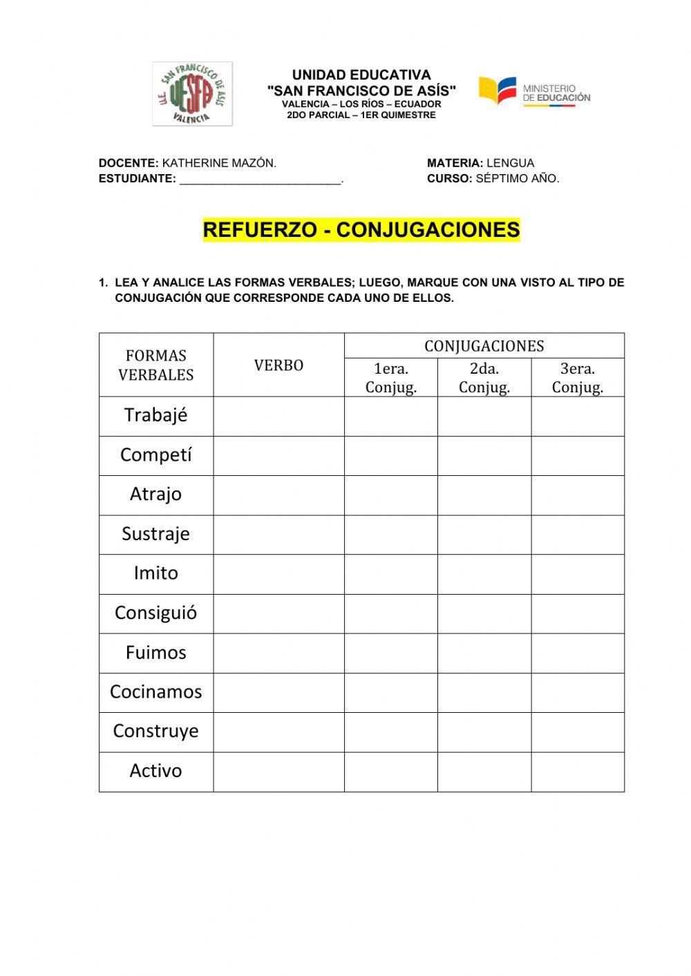 Conjugaciones verbales