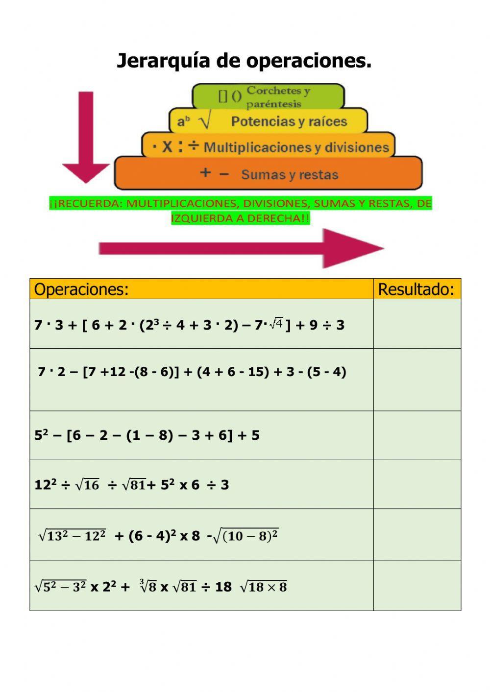 Jerarquía de operaciones