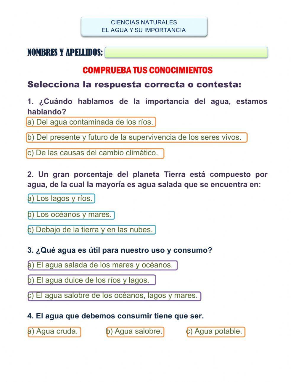 El agua y su importancia