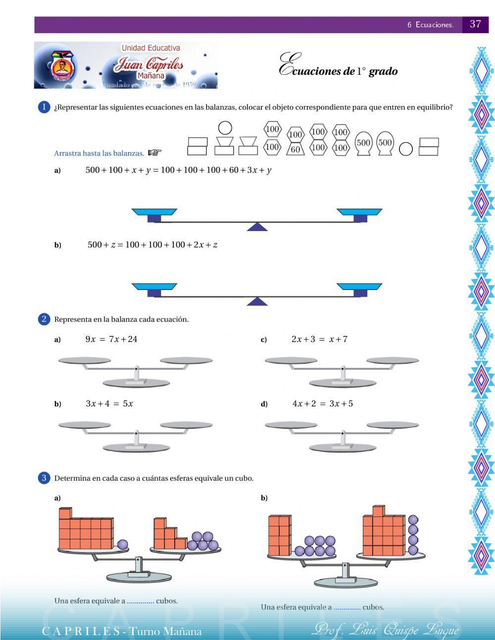 Introducción a las Ecuaciones