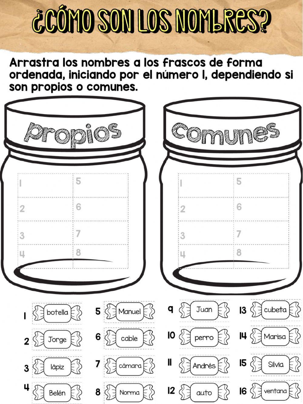 Nombres propios y comunes Nombres propios y comunes